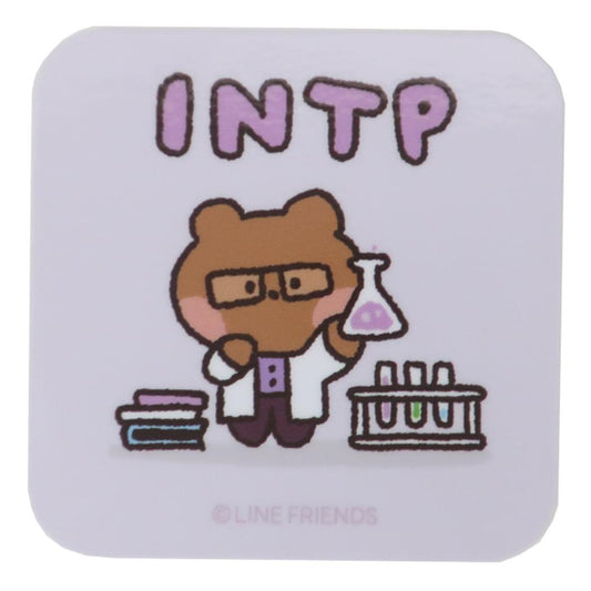 LINE FRIENDS minini ダイカットシール MBTIステッカー ブニニD INTP サンタン デコレーション スマホデコ 性格診断 キャラクター グッズ メール便可 シネマコレクション