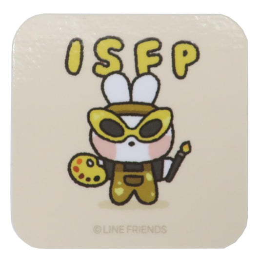 LINE FRIENDS minini ダイカットシール MBTIステッカー コニニB ISFP サンタン デコレーション スマホデコ 性格診断 キャラクター グッズ メール便可 シネマコレクション