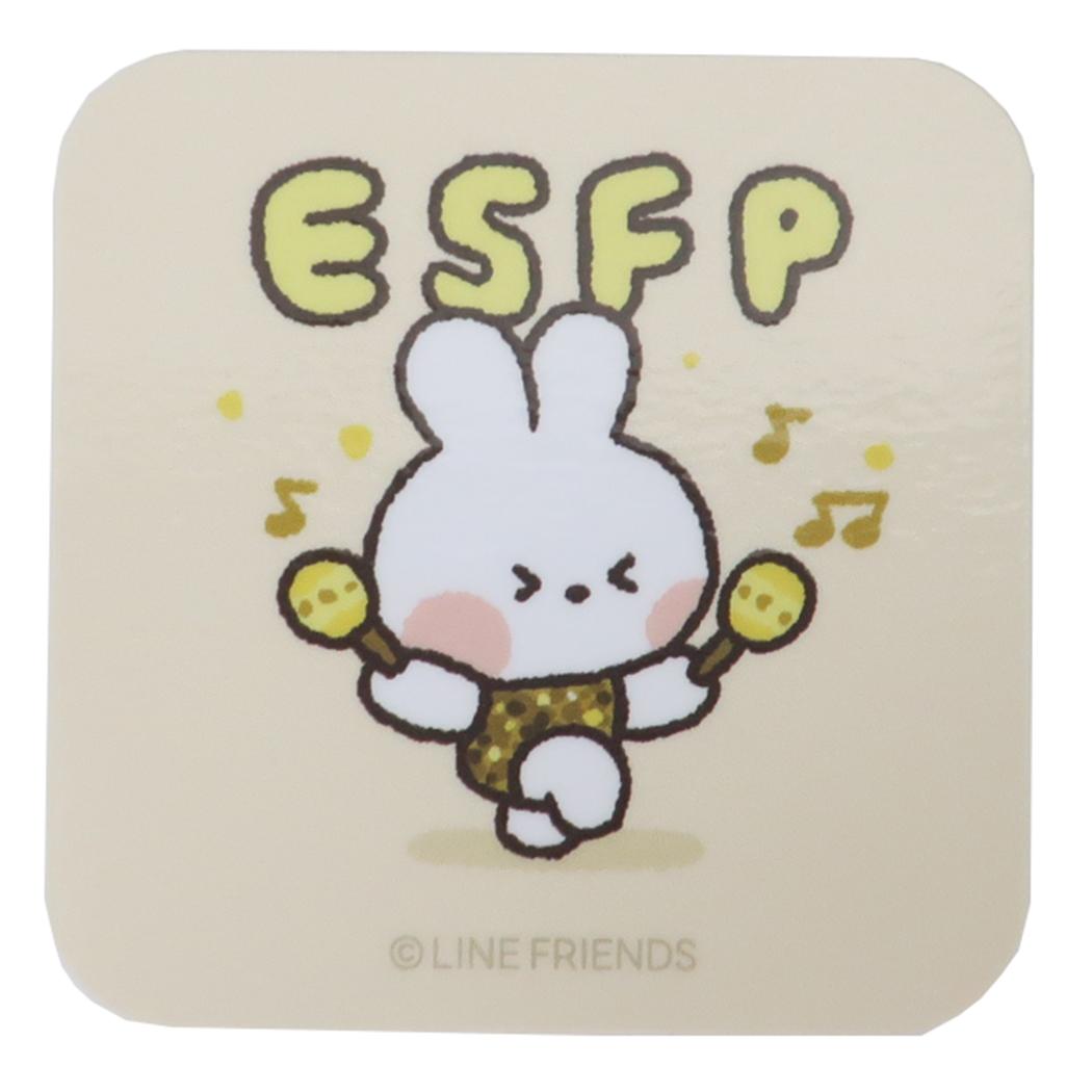 LINE FRIENDS minini ダイカットシール MBTIステッカー コニニC ESFP サンタン デコレーション スマホデコ 性格診断 キャラクター グッズ メール便可 シネマコレクション