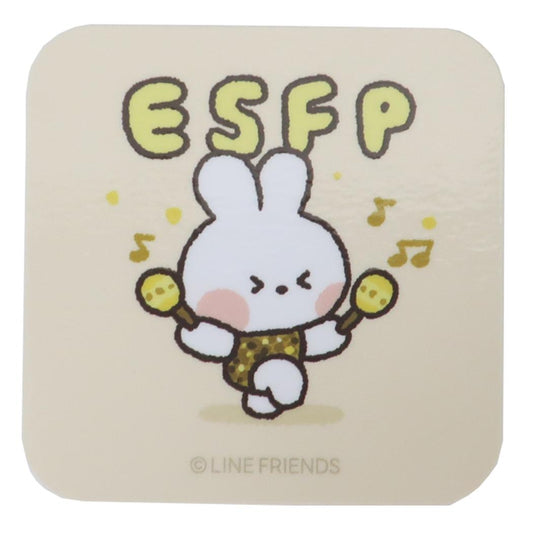 LINE FRIENDS minini ダイカットシール MBTIステッカー コニニC ESFP サンタン デコレーション スマホデコ 性格診断 キャラクター グッズ メール便可 シネマコレクション
