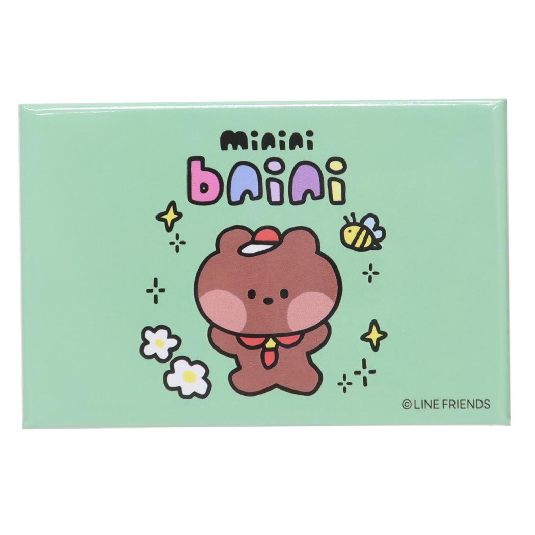 LINE FRIENDS minini 磁石 スクエアマグネット ブニニ サンタン ホワイトボード 冷蔵庫 キャラクター グッズ メール便可 シネマコレクション