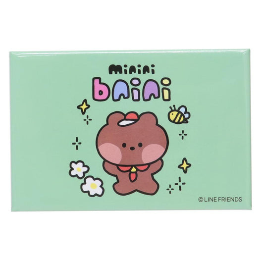 LINE FRIENDS minini 磁石 スクエアマグネット ブニニ サンタン ホワイトボード 冷蔵庫 キャラクター グッズ メール便可 シネマコレクション