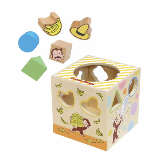 おさるのジョージ 知育玩具 かたちあわせキューブ 8ピース サンヨープレジャー おもちゃ 室内遊び 子供 絵本キャラクター グッズ シネマコレクション