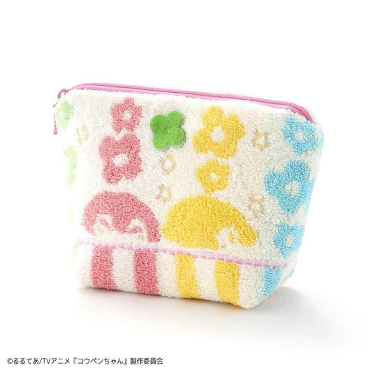 コウペンちゃん コスメポーチ フルフィーコットン 無撚糸 ポーチ まんかい！ LINE FRIENDS タオル美術館