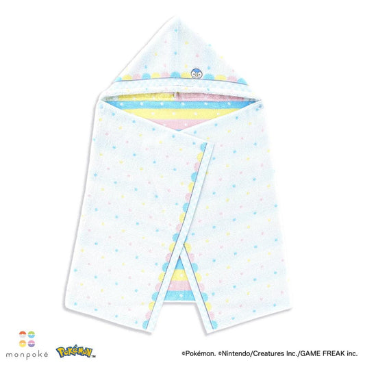 ポケットモンスター ビッグタオル フード付バスタオル モンポケ はじめまして ブルー ポケモン タオル美術館
