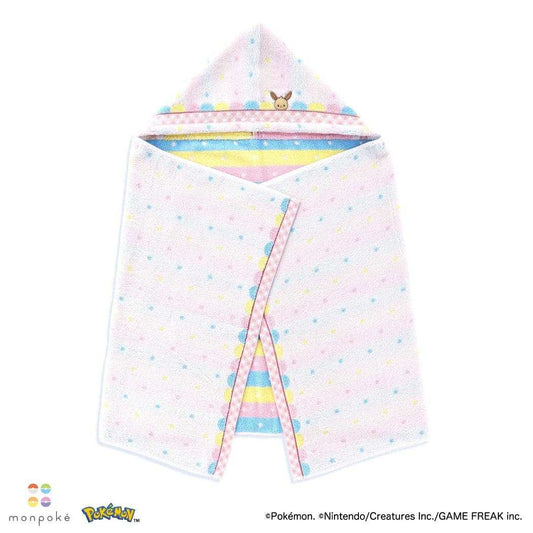 ポケットモンスター ビッグタオル フード付バスタオル モンポケ はじめまして ピンク ポケモン タオル美術館