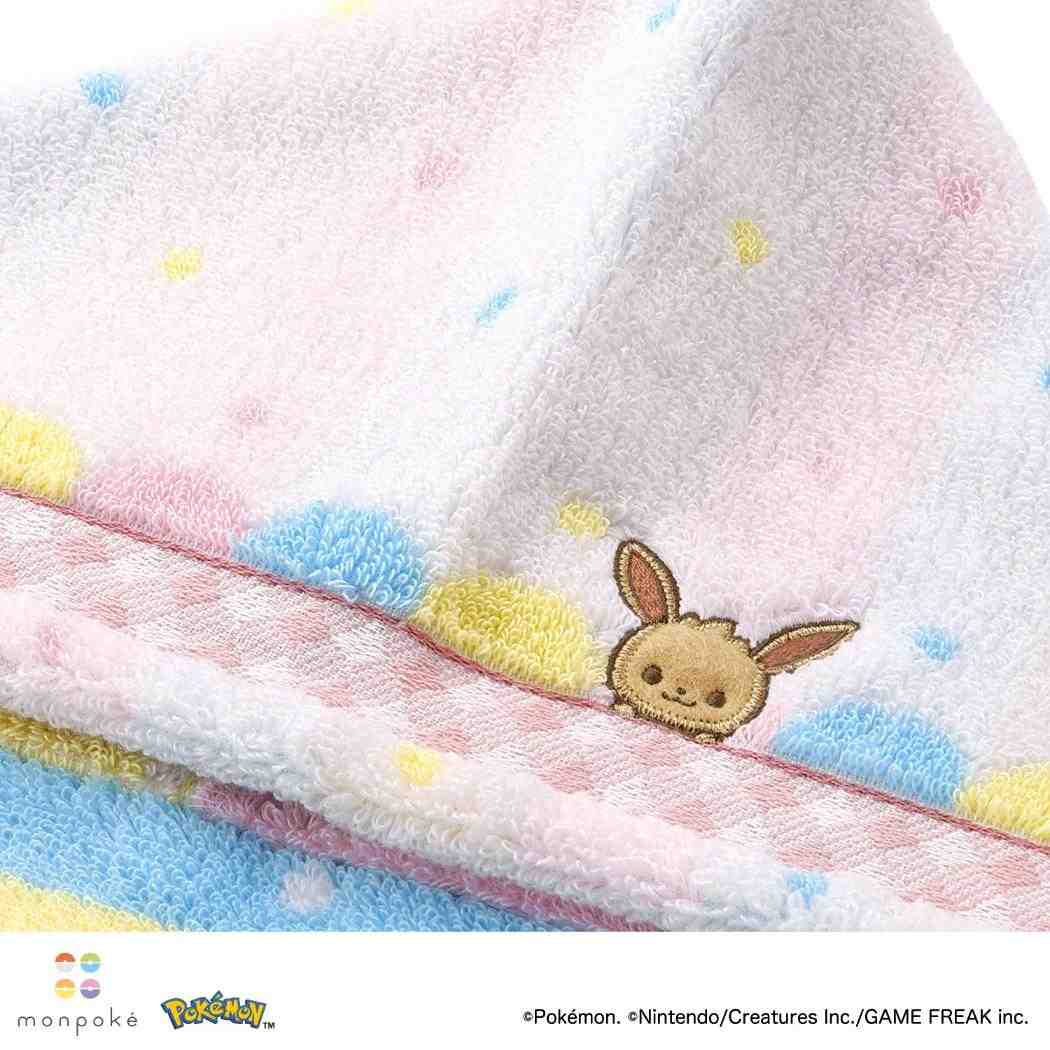 ポケットモンスター ビッグタオル フード付バスタオル モンポケ はじめまして ピンク ポケモン タオル美術館