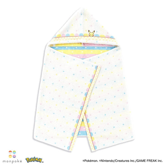 ポケットモンスター ビッグタオル フード付バスタオル モンポケ はじめまして イエロー ポケモン タオル美術館