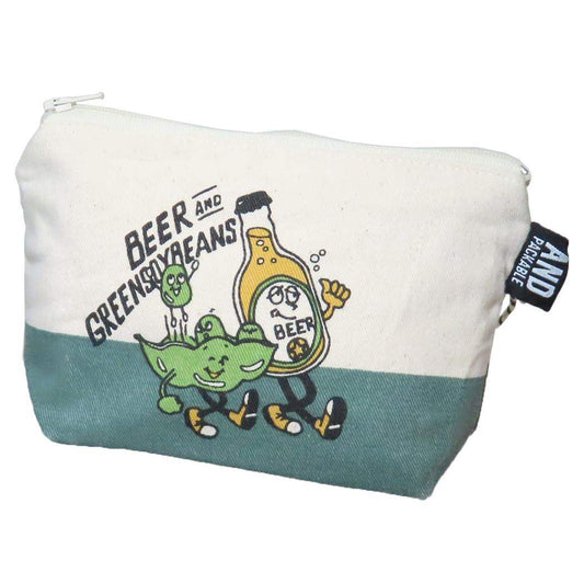AND PACKABLE ペンポーチ ジッパーポーチ PO ビール＆エダマメ GR テクノプライム 小物入れ かわいい グッズ メール便可 シネマコレクション