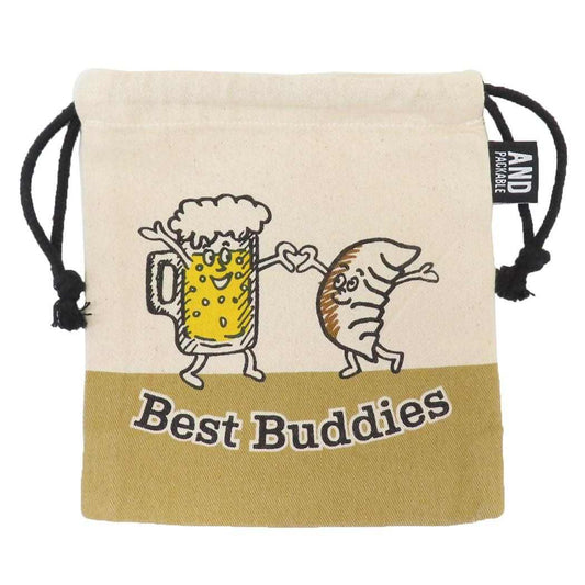 AND PACKABLE 巾着袋 巾着ポーチ KPO ビール＆ギョーザ BE テクノプライム 小物入れ かわいい グッズ メール便可 シネマコレクション