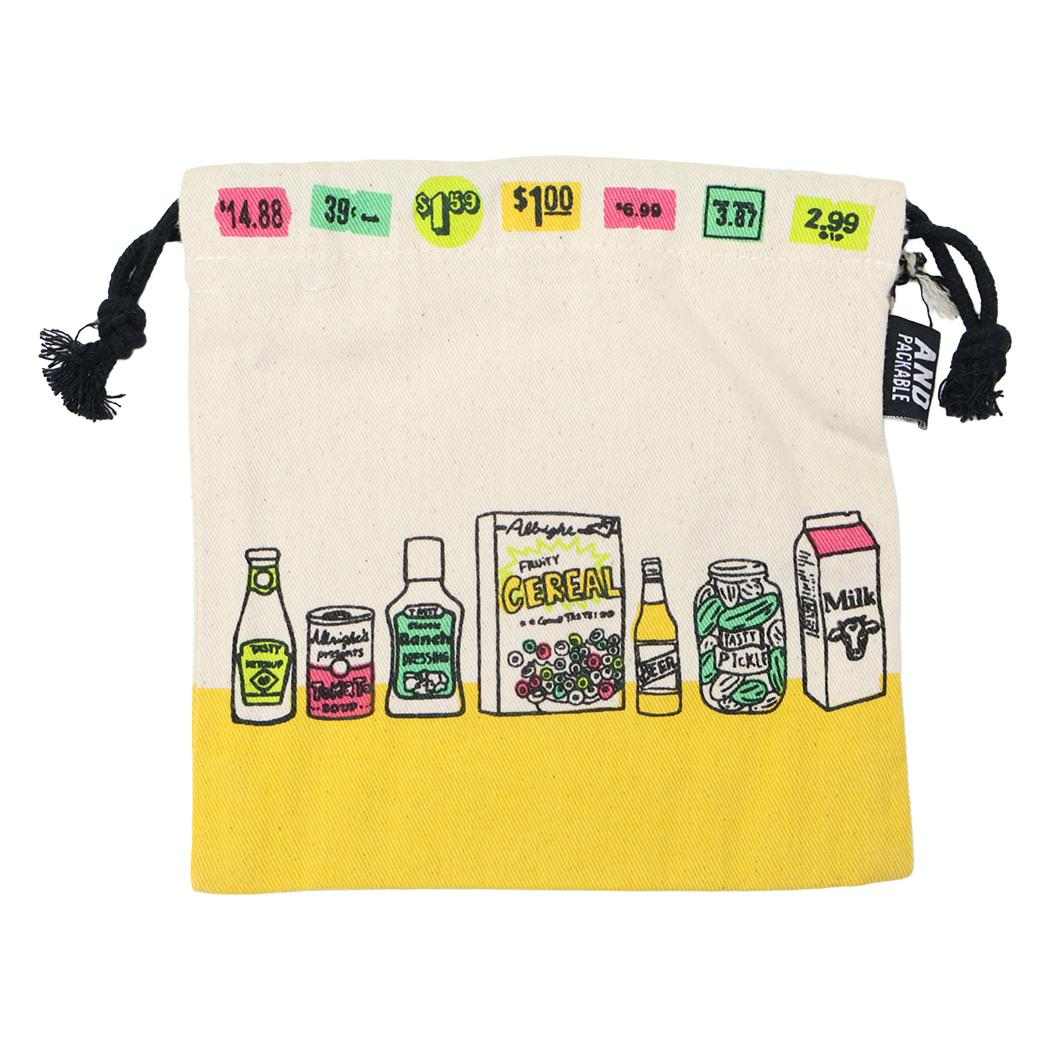AND PACKABLE 巾着袋 巾着ポーチ KPO バーコードNT テクノプライム 小物入れ かわいい グッズ メール便可 シネマコレクション