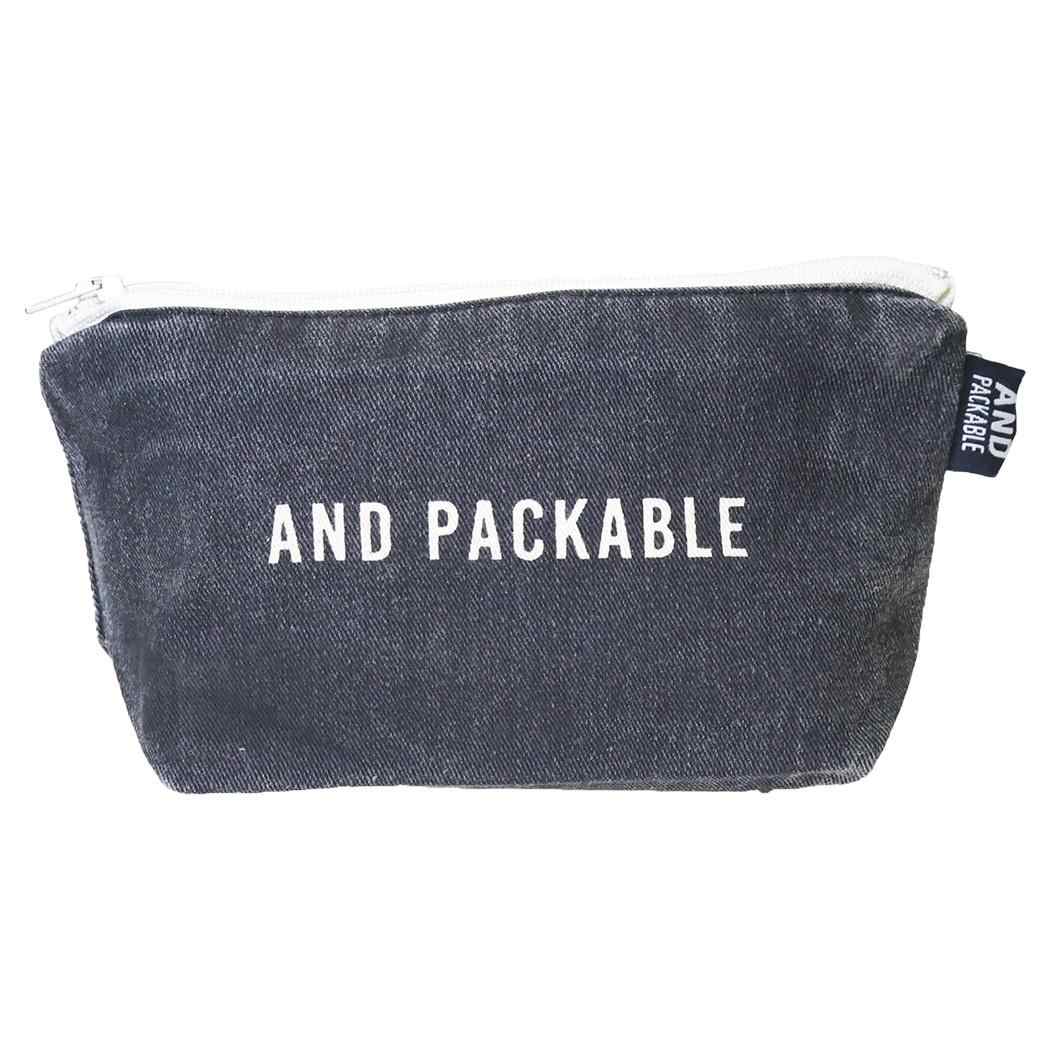 AND PACKABLE ペンポーチ ジッパーポーチ ZPO ロゴ BK テクノプライム