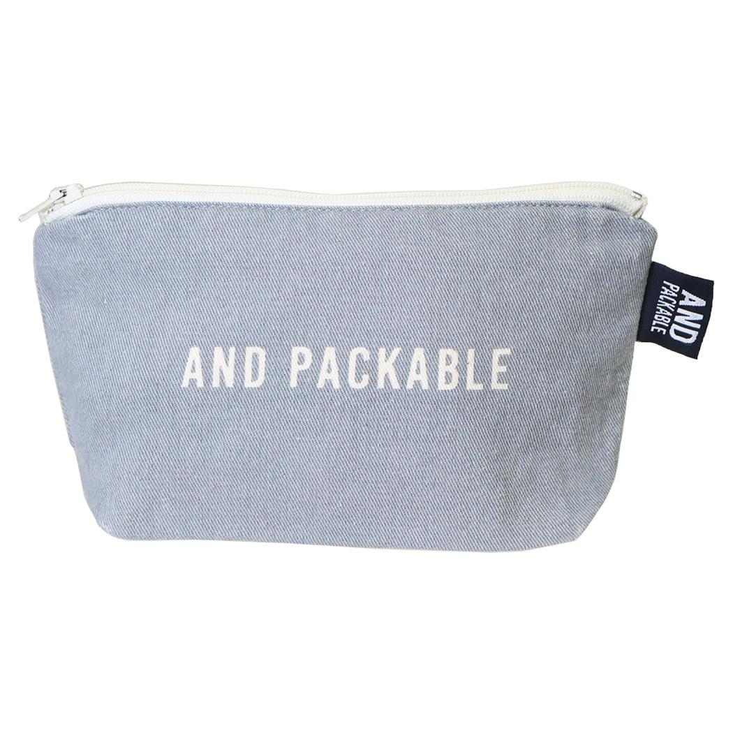 AND PACKABLE ペンポーチ ジッパーポーチ ZPO ロゴ GY テクノプライム