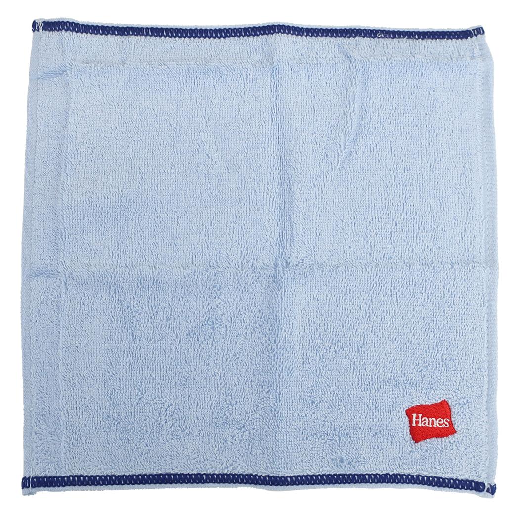 Hanes ヘインズ ミニタオル フラッグロゴ刺繍タオルハンカチ サックス ツカモトコーポレーション