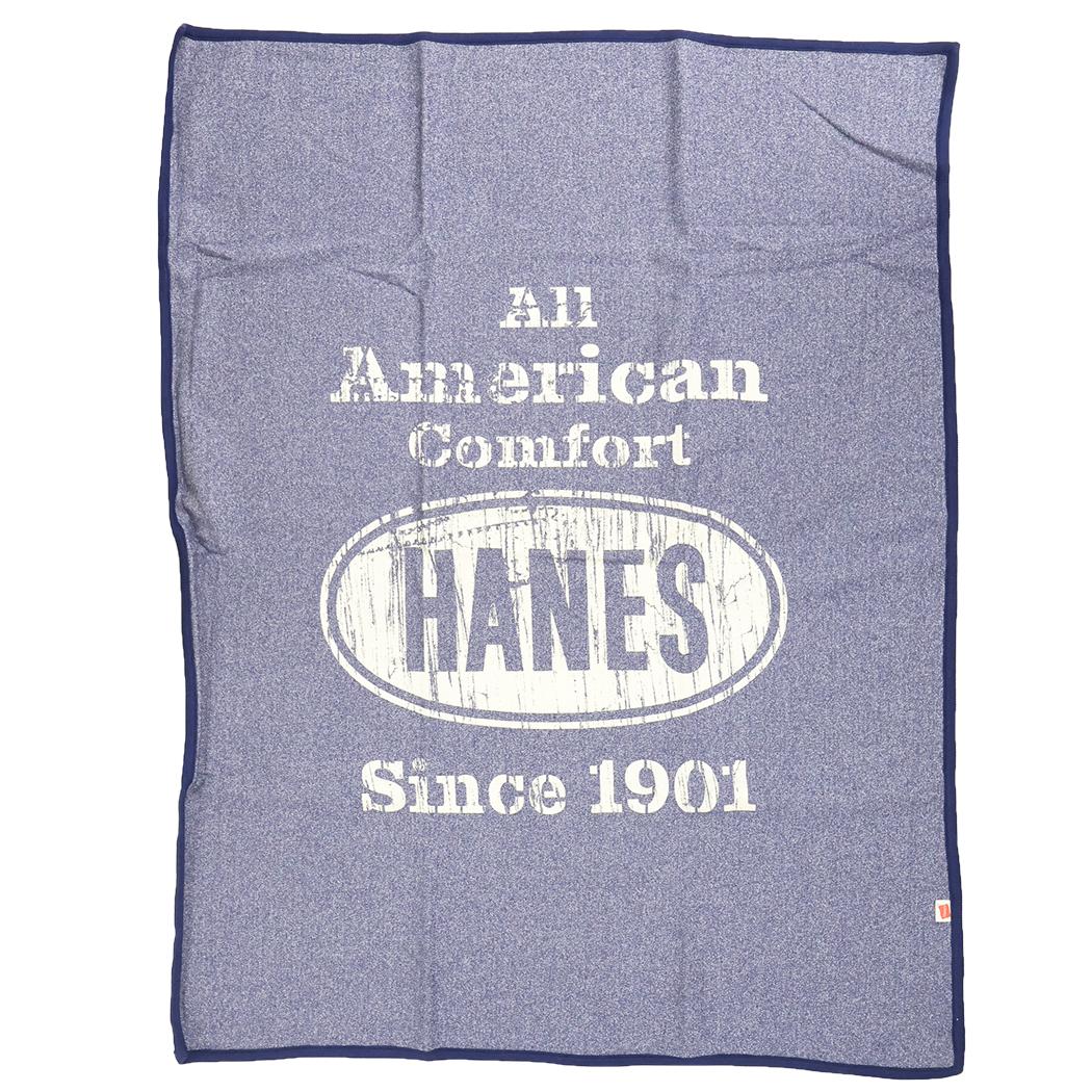 Hanes ヘインズ ひざ掛け毛布 ビンテージ ハーフサイズ ブランケット ネイビー ツカモトコーポレーション