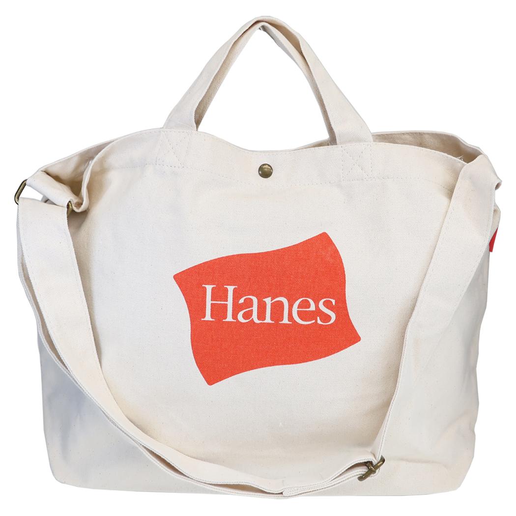 Hanes ヘインズ 斜め掛けかばん フラッグロゴプリントトートショルダーバッグ レッド ツカモトコーポレーション