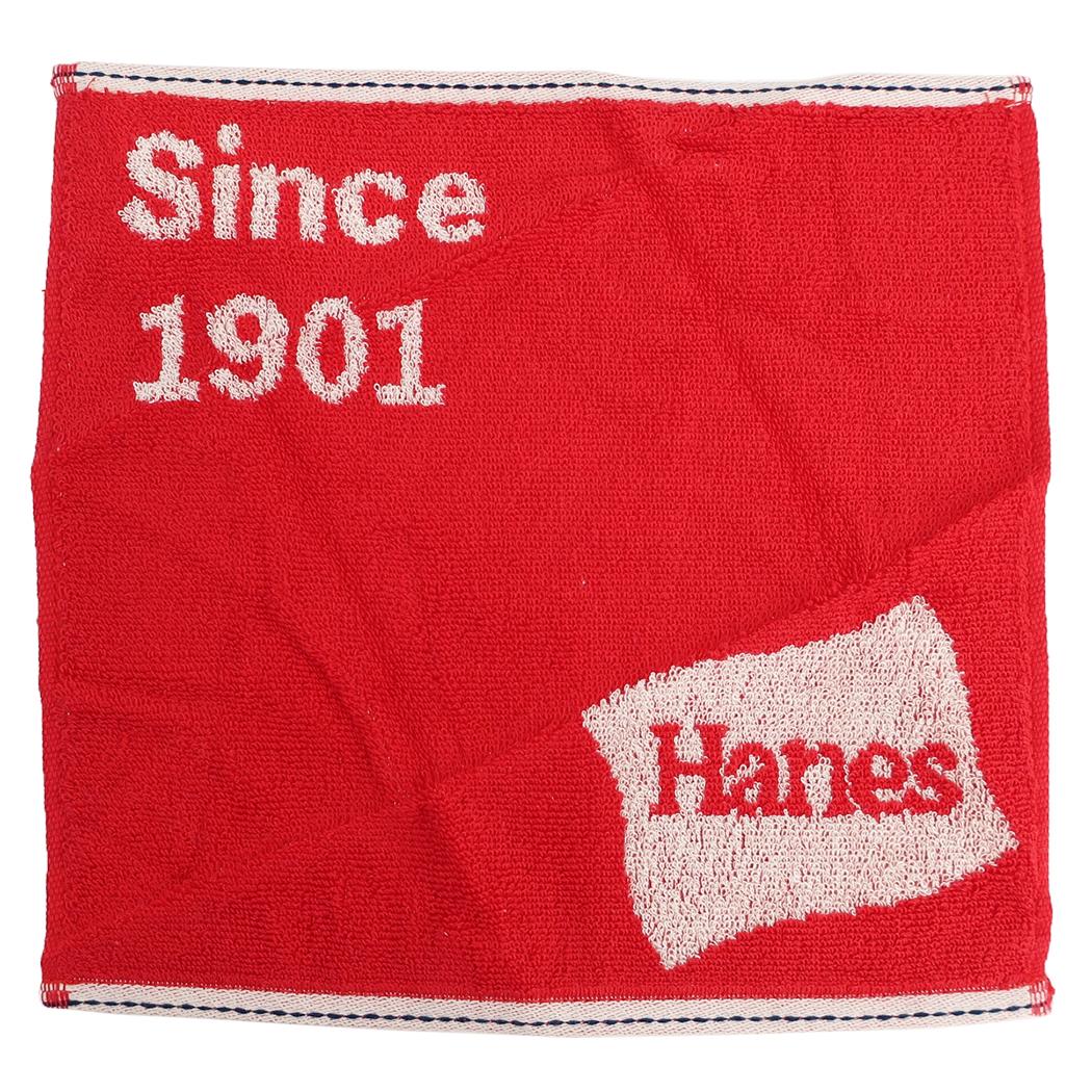 Hanes ヘインズ ミニタオル フラッグロゴジャガードタオルハンカチ レッド ツカモトコーポレーション
