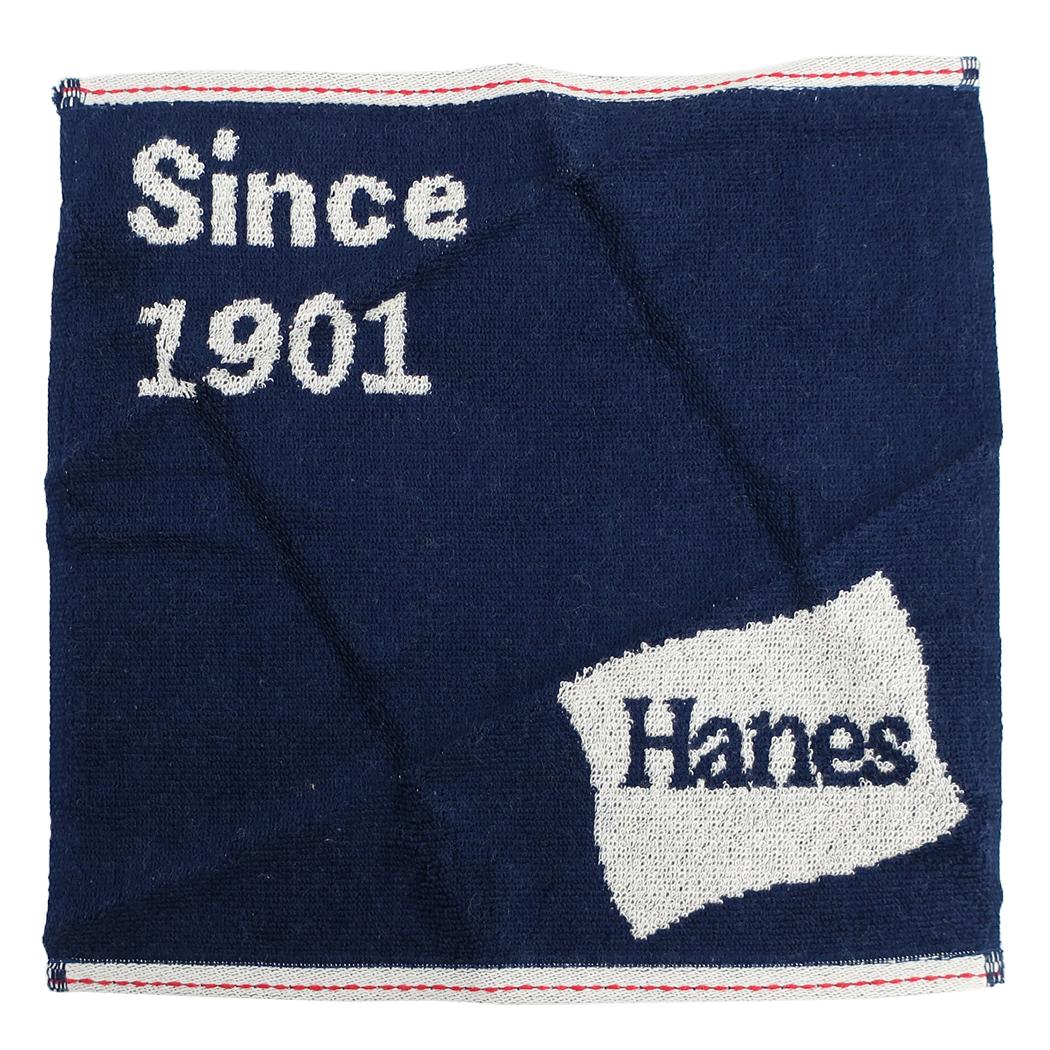 Hanes ヘインズ ミニタオル フラッグロゴジャガードタオルハンカチ ネイビー ツカモトコーポレーション