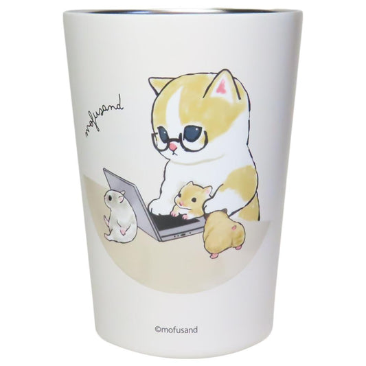 モフサンド 保温保冷コップ 2WAY 真空二重タンブラーM 450ml 在宅ワークにゃん mofusand 東亜金属 ステンレス ドリンクホルダー キャラクター グッズ シネマコレクション