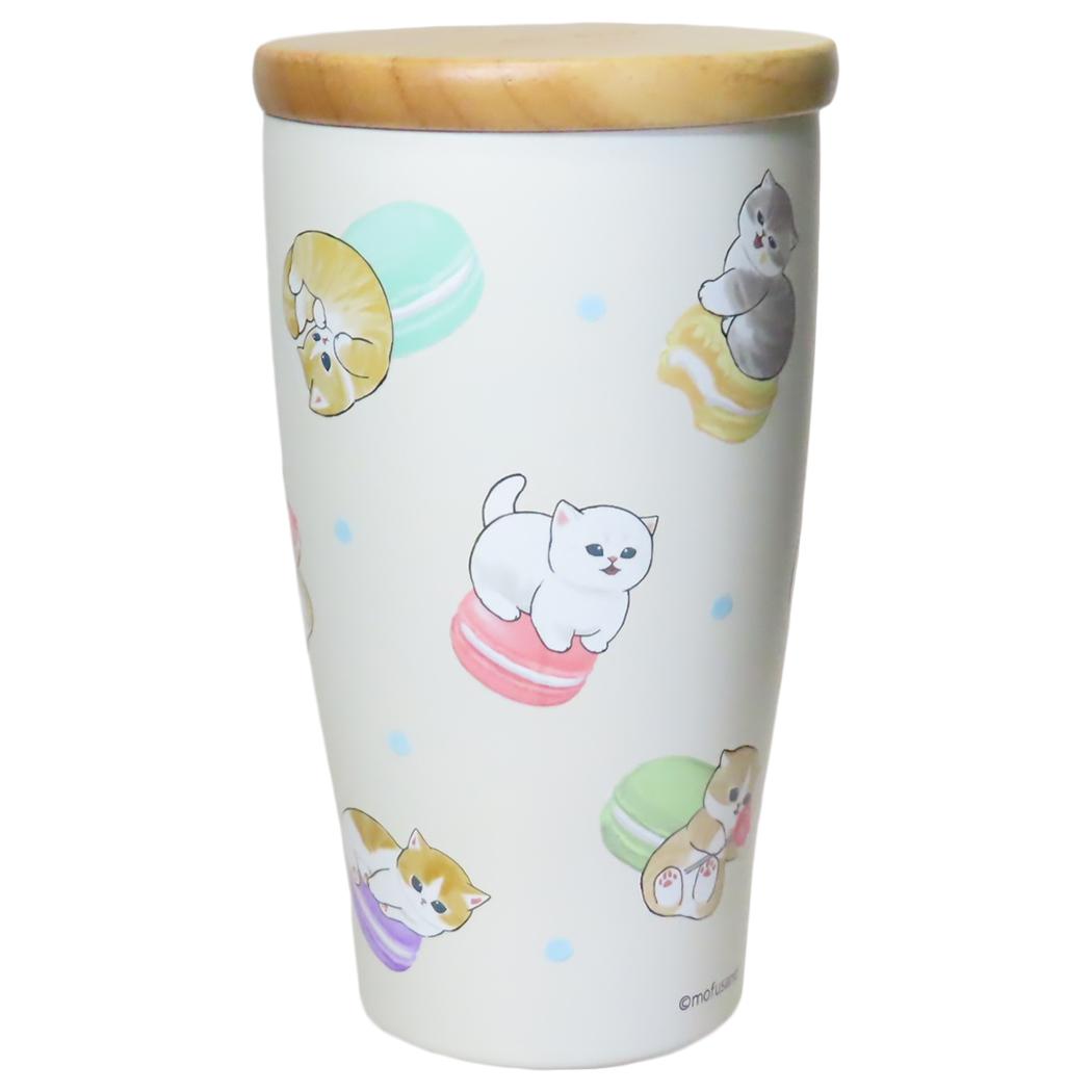 モフサンド 保温保冷コップ 木蓋付きステンレスタンブラー 350ml マカロン mofusand 東亜金属 フタ付き キャラクター グッズ シネマコレクション