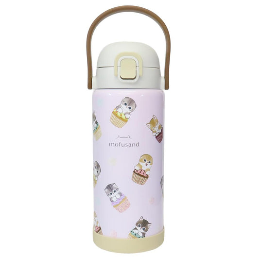 モフサンド 保冷水筒 ステンレスワンプッシュボトル1000ml カップケーキにゃん mofusand 東亜金属 ロック機能 ワンタッチ 軽量 キャラクター グッズ シネマコレクション