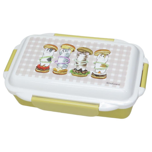 モフサンド お弁当箱 ランチボックス ハンバーガーにゃん 新入学 mofusand 東亜金属 1段 4点ロック 電子レンジ 食洗機対応 キャラクター グッズ シネマコレクション