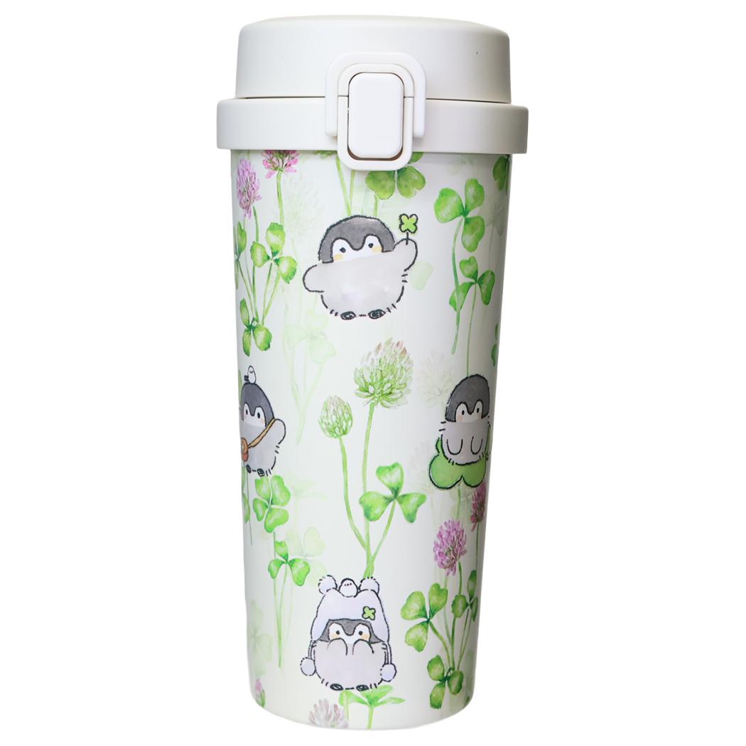 コウペンちゃん 保温保冷水筒 ステンレスワンプッシュタンブラー480ml シロツメクサ LINE FRIENDS 東亜金属 マイボトル キャラクター グッズ シネマコレクション