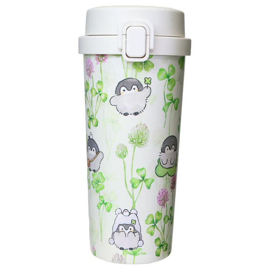 コウペンちゃん 保温保冷水筒 ステンレスワンプッシュタンブラー480ml シロツメクサ LINE FRIENDS 東亜金属 マイボトル キャラクター グッズ シネマコレクション