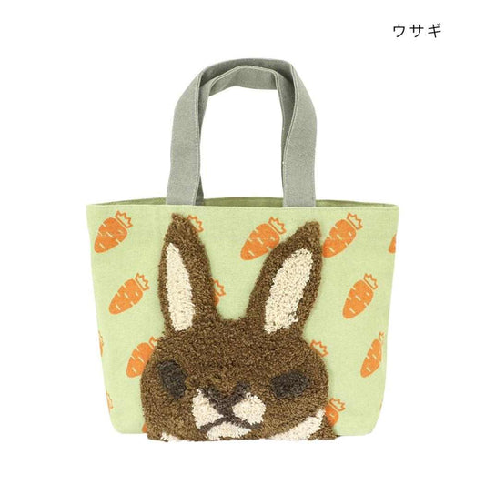 アニマルグッズ ランチバッグ ぽこもこキャンバストート ウサギ アニマル トモコーポレーション トートバッグ ランチトート 手提げかばん グッズ メール便可 シネマコレクション