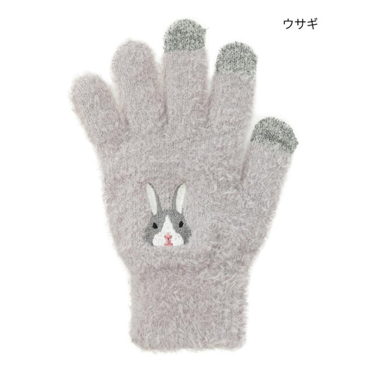 アニマルグッズ 手袋 スマホ手袋 ウサギ アニマル トモコーポレーション 防寒用品 レディース手袋 5本指タイプ ウォーマー雑貨 グッズ シネマコレクション