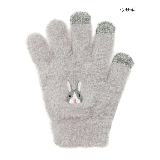 アニマルグッズ 手袋 スマホ手袋 キッズ ウサギ アニマル トモコーポレーション 防寒用品 子供用手袋 5本指タイプ ウォーマー雑貨 グッズ シネマコレクション