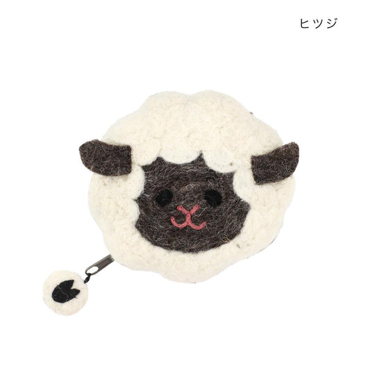 アニマルグッズ ミニポーチ シェイプポーチ ヒツジ アニマル トモコーポレーション 小物入れ コスメポーチ グッズ メール便可 シネマコレクション