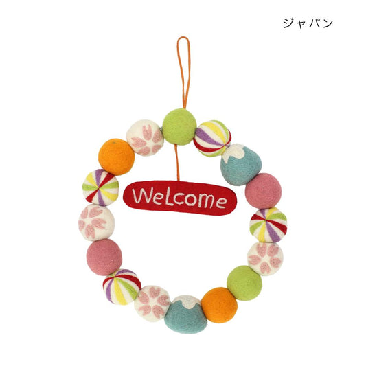 インテリア雑貨 フェルトリース ウェルカム ジャパン トモコーポレーション かわいい おしゃれ 玄関 グッズ シネマコレクション