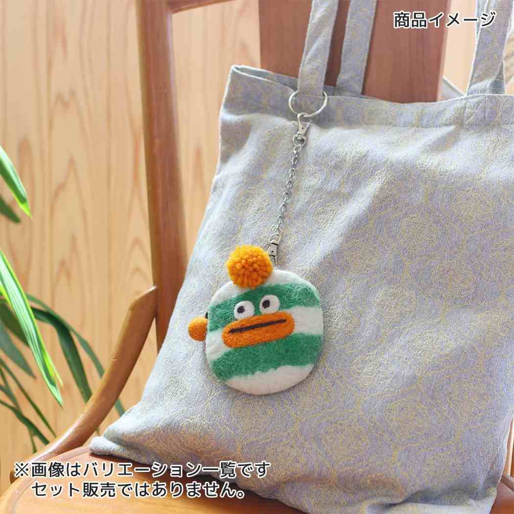 マルチポーチ ネパールフェルト チャームポーチ ビビモン ボーダー オレンジピンク トモコーポレーション