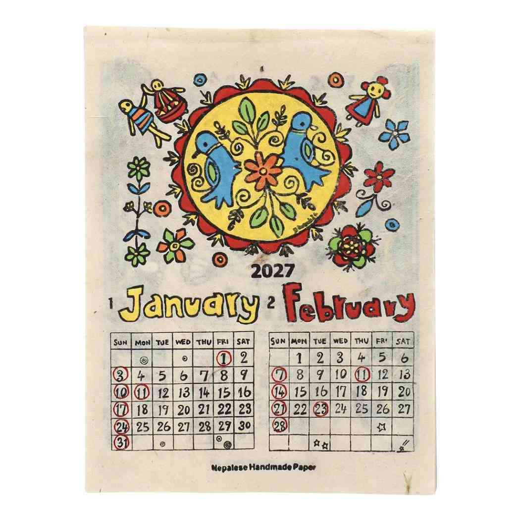 2027Calendar カレンダーS バード 壁掛けカレンダー2027年 令和9年暦 トモコーポレーション