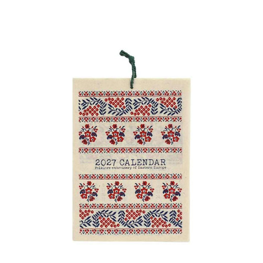 2027Calendar カレンダーS 東欧刺繍 壁掛けカレンダー2027年 令和9年暦 トモコーポレーション