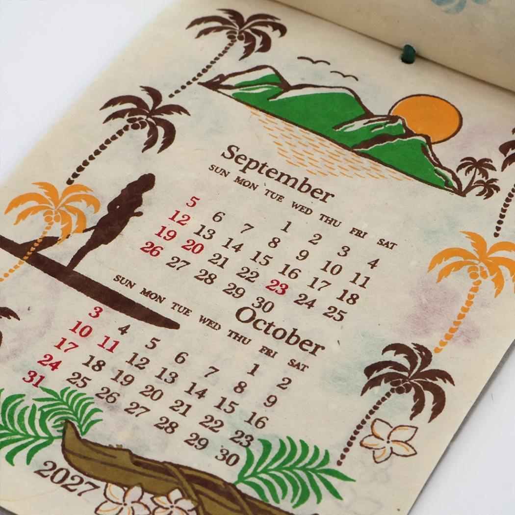 2027Calendar カレンダーS アロハハワイ 壁掛けカレンダー2027年 令和9年暦 トモコーポレーション