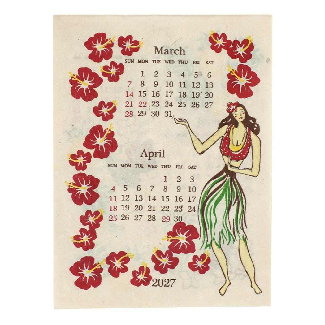 2027Calendar カレンダーS アロハハワイ 壁掛けカレンダー2027年 令和9年暦 トモコーポレーション