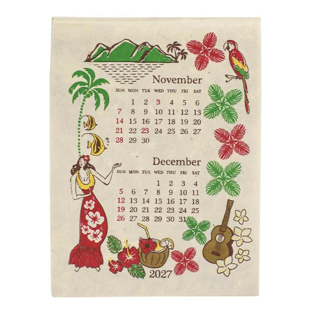 2027Calendar カレンダーS アロハハワイ 壁掛けカレンダー2027年 令和9年暦 トモコーポレーション