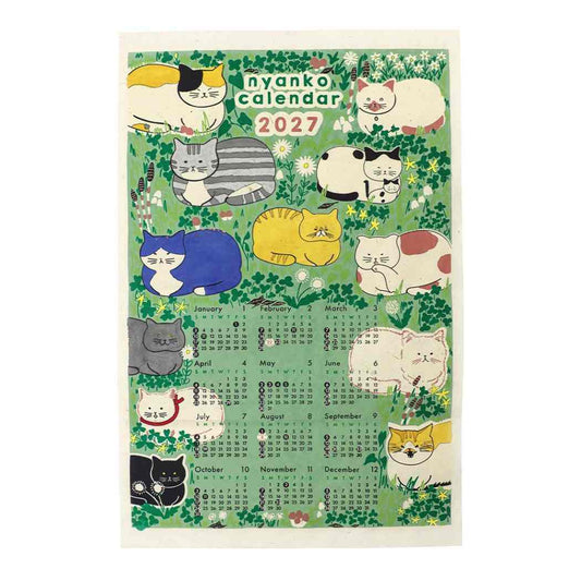 2027Calendar カレンダーワンページ にゃんこ 壁掛けカレンダー2027年 令和9年暦 トモコーポレーション