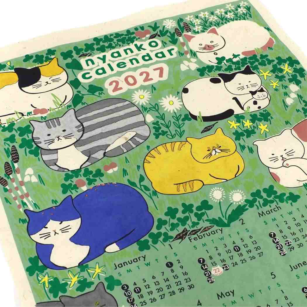 2027Calendar カレンダーワンページ にゃんこ 壁掛けカレンダー2027年 令和9年暦 トモコーポレーション