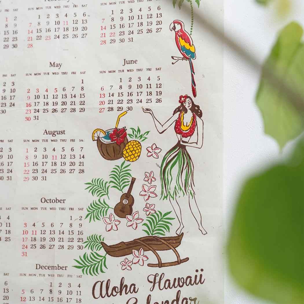 2027Calendar カレンダーワンページ アロハハワイ 壁掛けカレンダー2027年 令和9年暦 トモコーポレーション