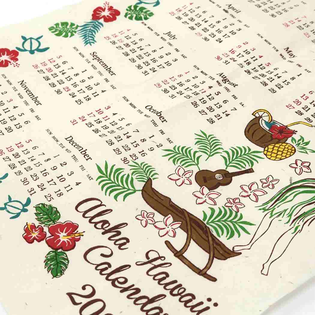 2027Calendar カレンダーワンページ アロハハワイ 壁掛けカレンダー2027年 令和9年暦 トモコーポレーション