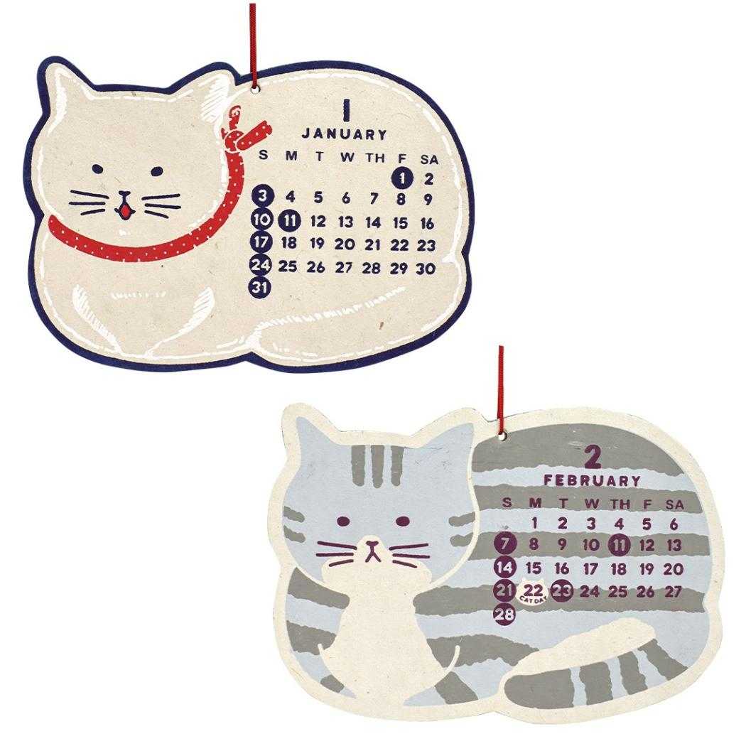 2027Calendar シェイプカレンダー にゃんこ 壁掛けカレンダー2027年 令和9年暦 トモコーポレーション