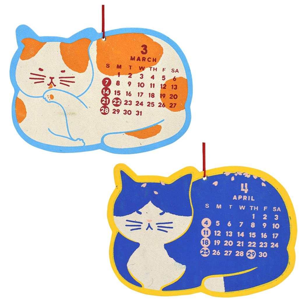 2027Calendar シェイプカレンダー にゃんこ 壁掛けカレンダー2027年 令和9年暦 トモコーポレーション