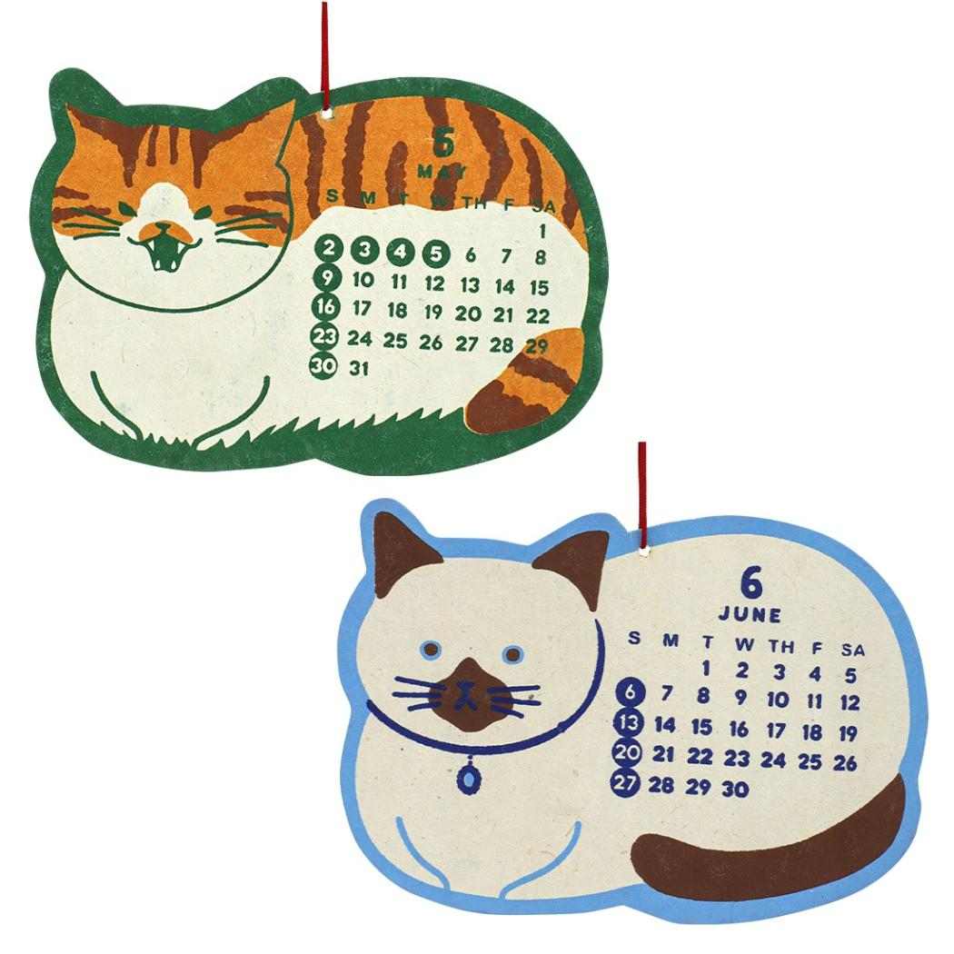 2027Calendar シェイプカレンダー にゃんこ 壁掛けカレンダー2027年 令和9年暦 トモコーポレーション
