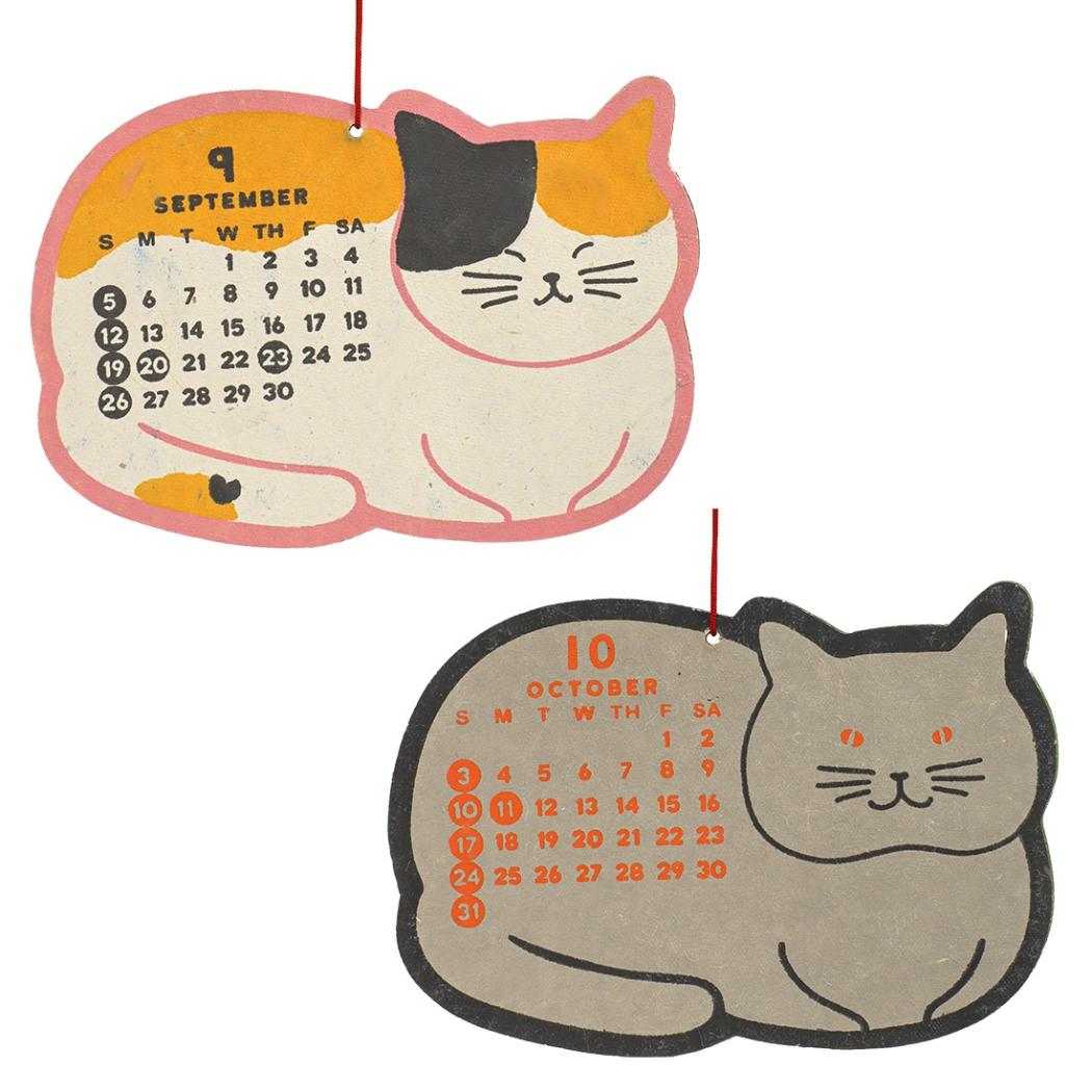 2027Calendar シェイプカレンダー にゃんこ 壁掛けカレンダー2027年 令和9年暦 トモコーポレーション