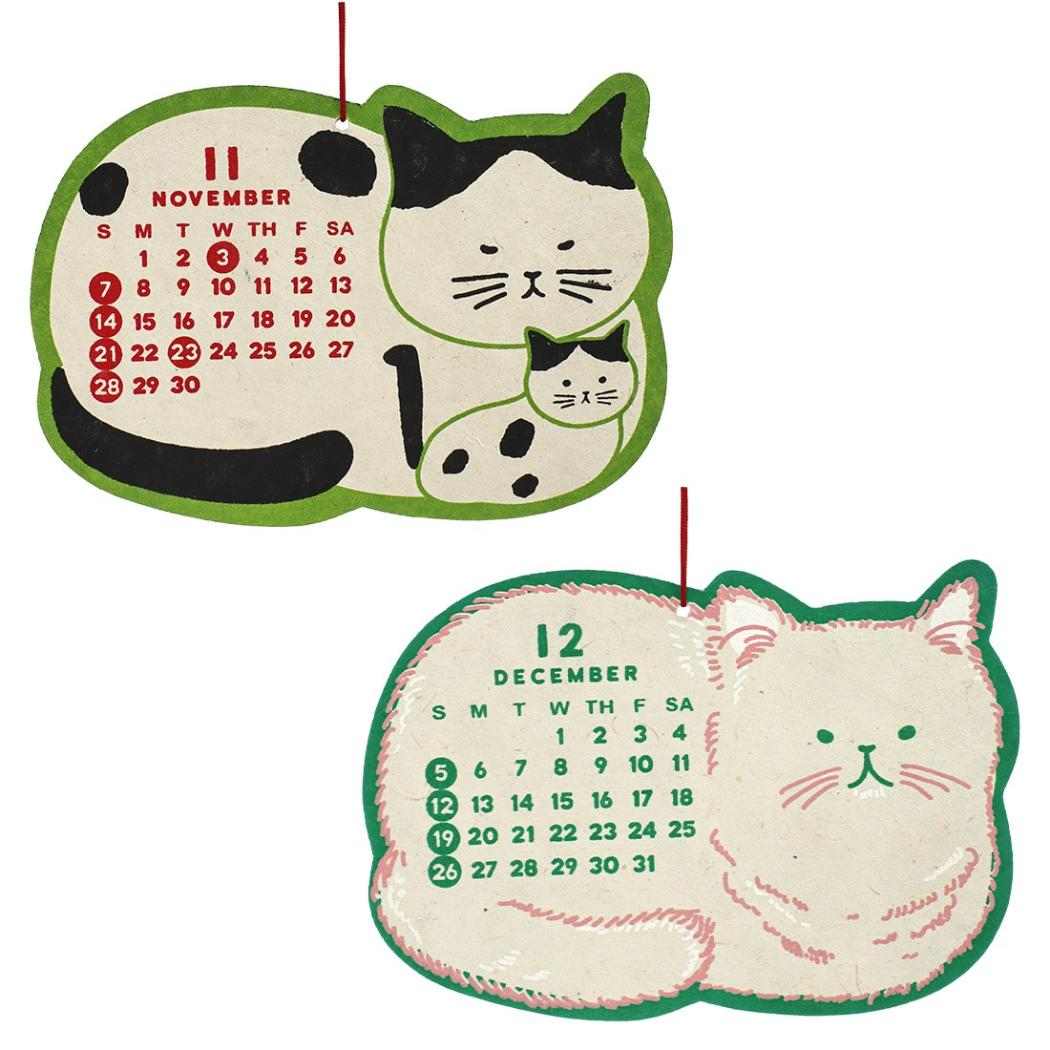 2027Calendar シェイプカレンダー にゃんこ 壁掛けカレンダー2027年 令和9年暦 トモコーポレーション