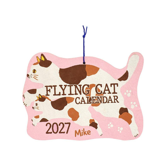 2027Calendar シェイプカレンダー フライングキャット 壁掛けカレンダー2027年 令和9年暦 トモコーポレーション