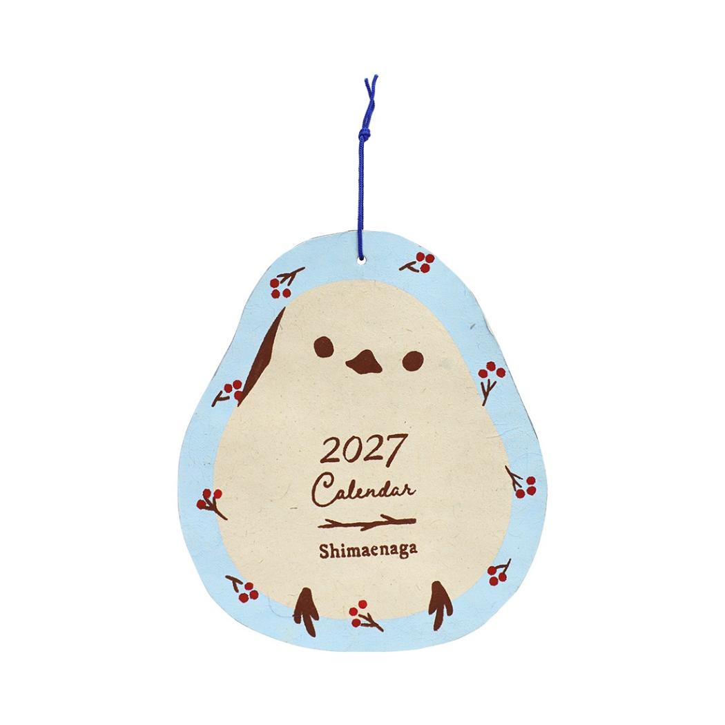 2027Calendar シェイプカレンダー シマエナガ 壁掛けカレンダー2027年 令和9年暦 トモコーポレーション